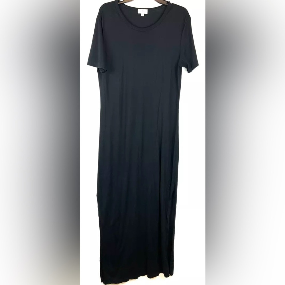 Adriano Goldschmied Black Short Sleeve Maxi Dress Size L
